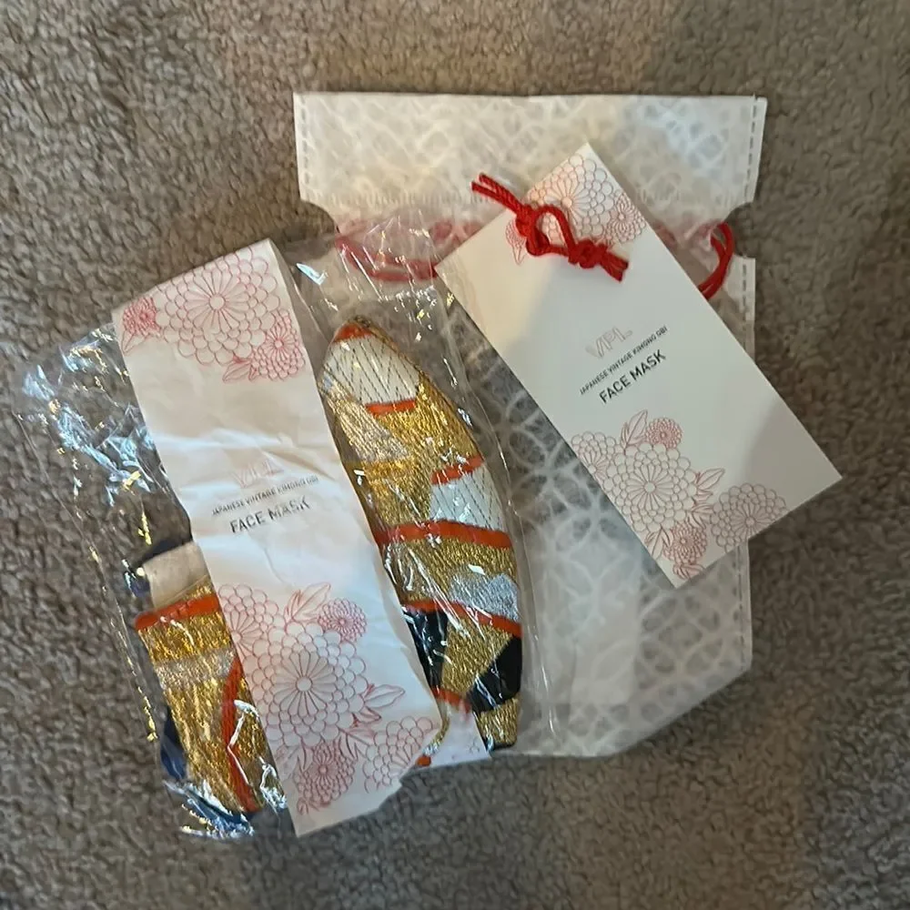 VPL Japanese Vintage Kimono OBI Face Mask!